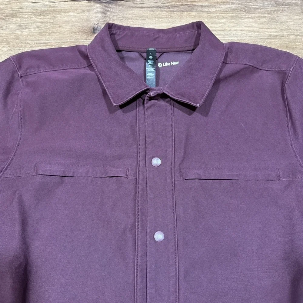 Lululemon Men's LARGE City‎ Excursion Snap Jacket LM3CZGS Plum Cassis Burgundy L